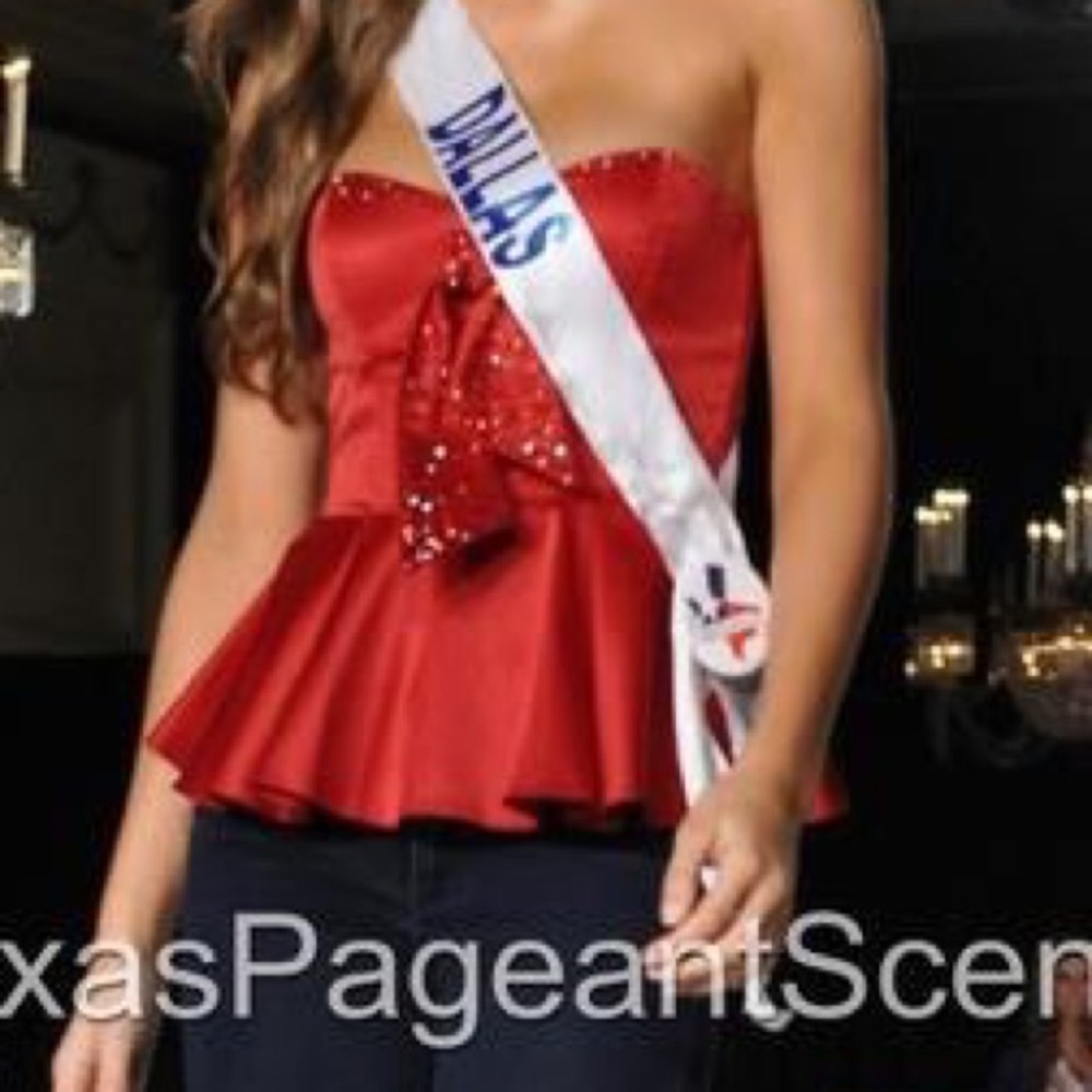 Custom Bebe Red Top W/ Custom Swarovski Added - image 1